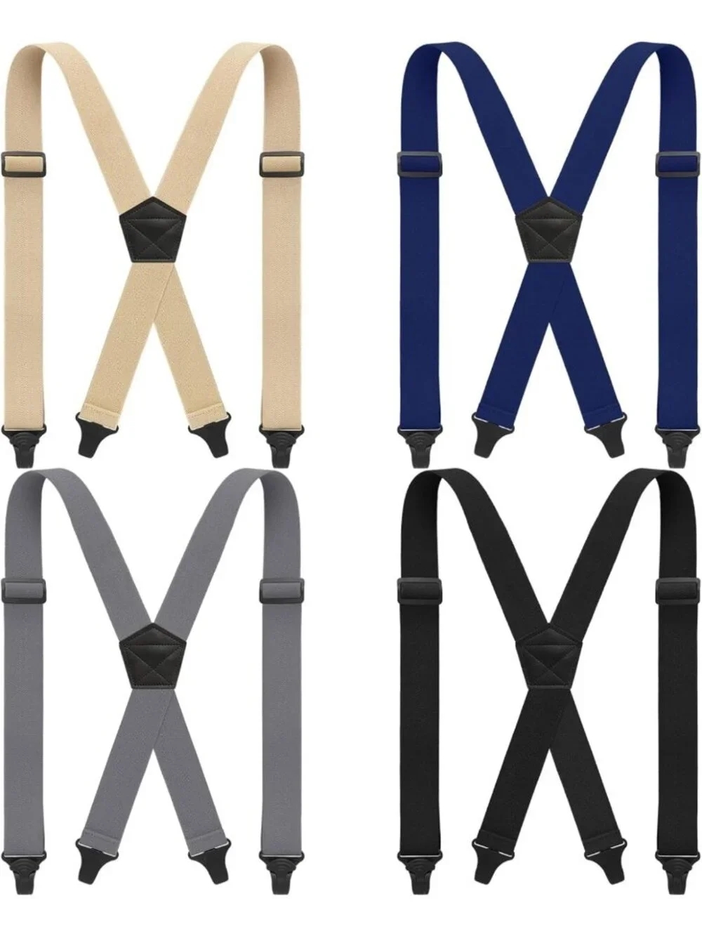 4 Pcs Heavy Duty X-Back Hidden Suspenders for Men | Adjustable Invisible Belt